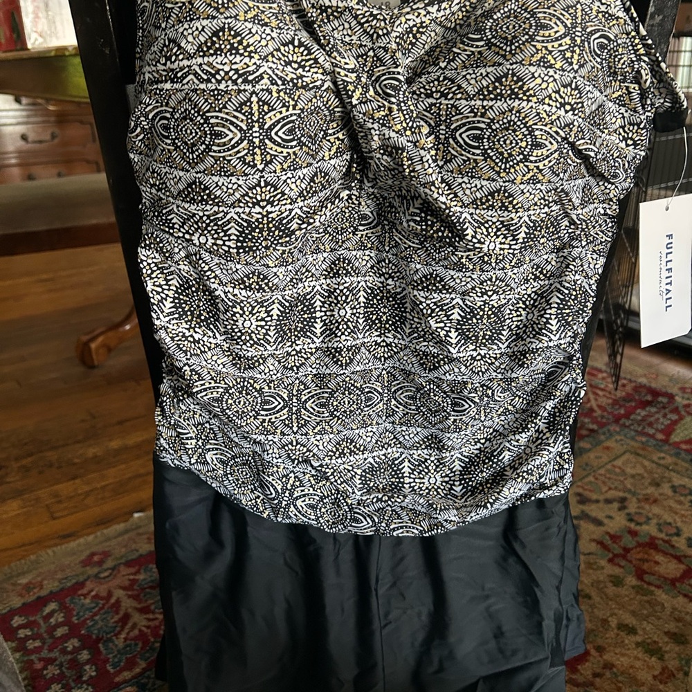 Full Tilt Black and White Patterned One Piece Swimsuit
